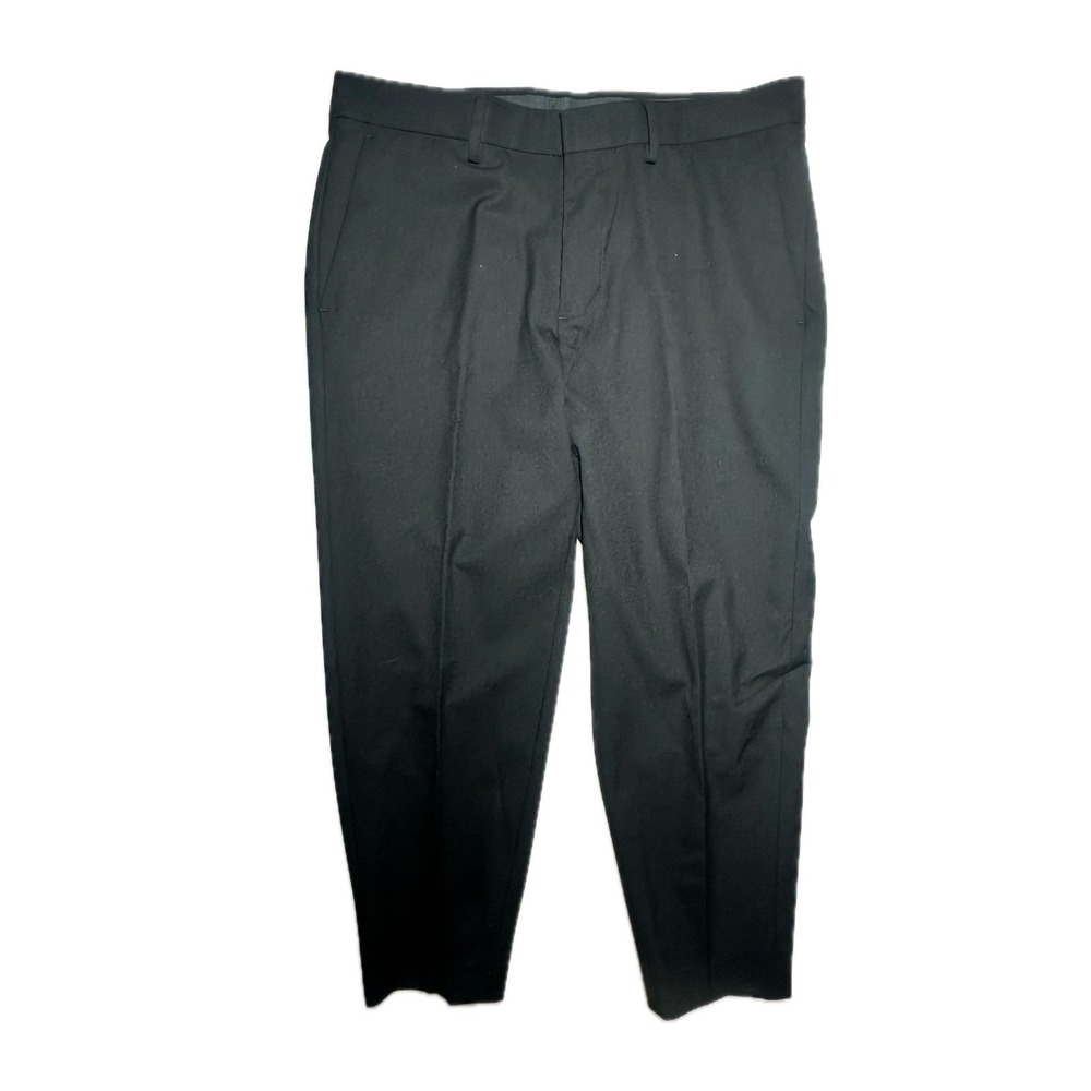 Haggar Slim‎ Fit Mens Black Dress Pants Size 34x29 Polyester Blend Flat Front